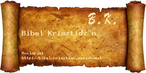 Bibel Krisztián névjegykártya